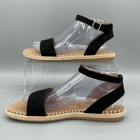 NEW Style & Co Women’s Peggyy Ankle Strap Espadrille Flat Sandals Black Size 8M - Picture 2 of 10